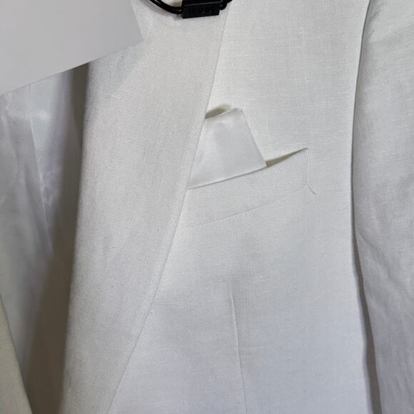 Bar III Men's Slim-Fit White 100% Linen Suit Jacket white 38R $360 - Picture 6 of 9